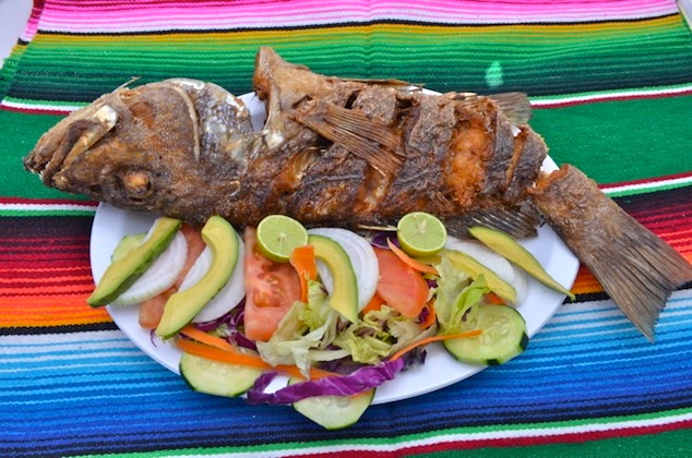 Mariscos La Morena grilled fish plate