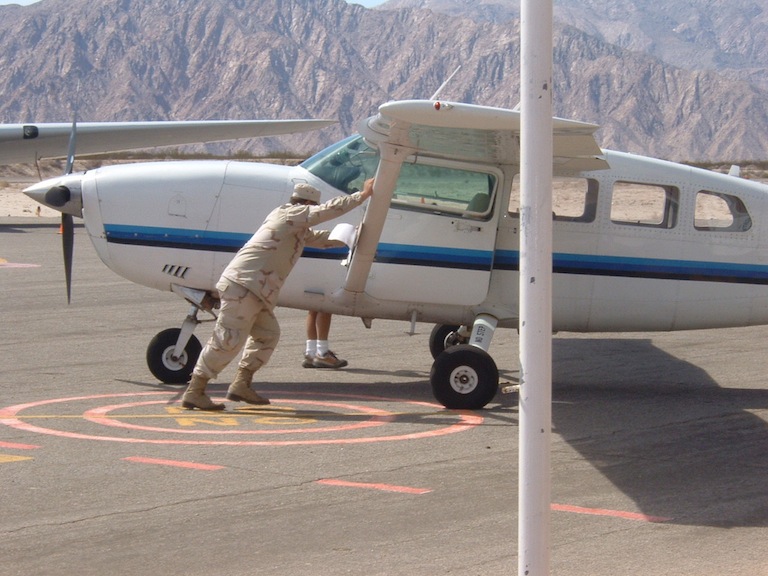 san felipe mexico airport plane readying for take-off