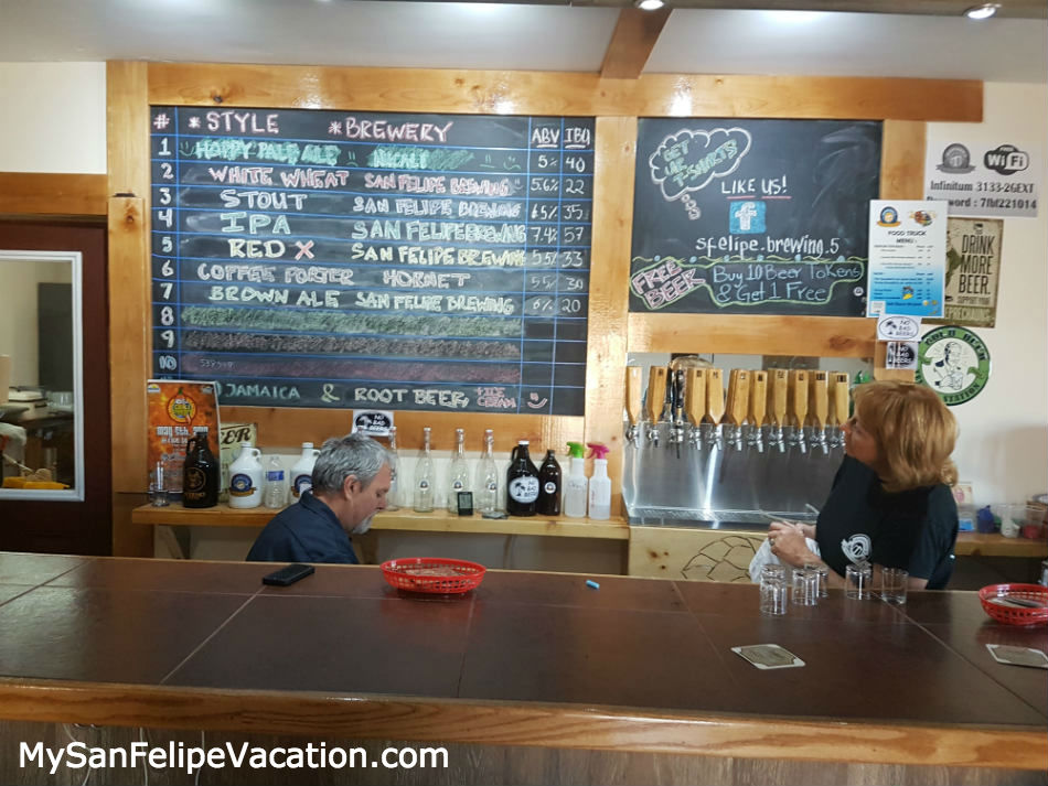 San Felipe Brewing beer list  