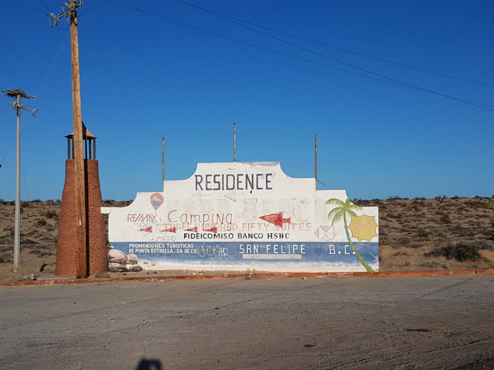 Landmark along road to shell beach San Felipe