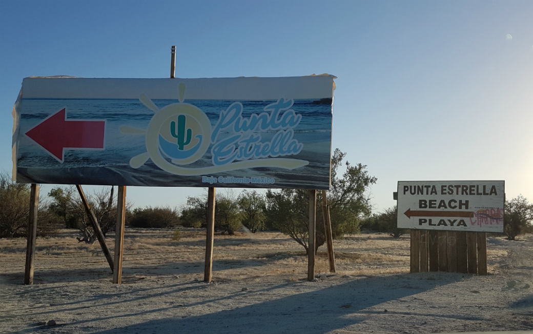 Shell Beach Punta Estrella Beach sign.